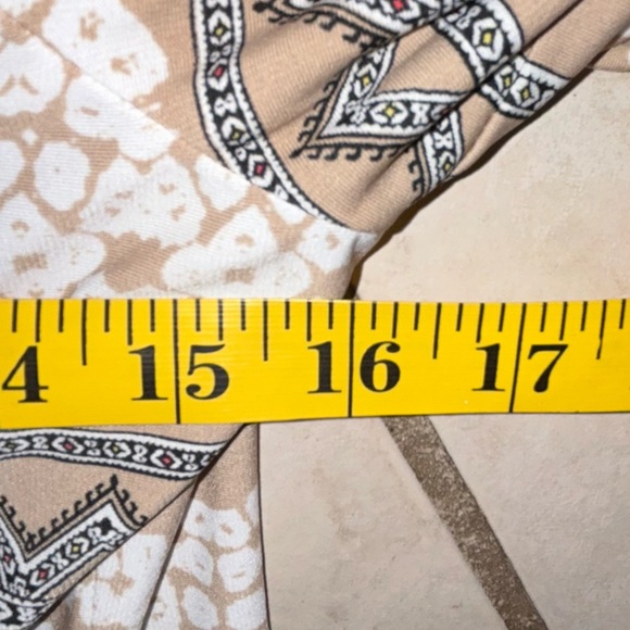 London Style Midi Sz 6 Dress paisley and geometric print black/tan/white/ pink - Picture 6 of 7